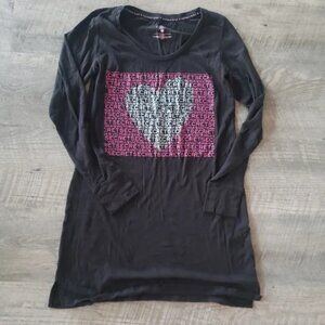 Victoria's Secret Black and Pink Long Sleeve Nightshirt.